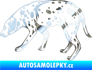 Samolepka Pes 001 levá Dalmatin chrom fólie stříbrná zrcadlová
