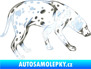 Samolepka Pes 001 pravá Dalmatin chrom fólie stříbrná zrcadlová