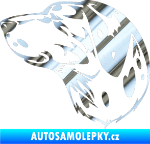 Samolepka Pes 002 levá Dalmatin chrom fólie stříbrná zrcadlová