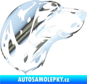 Samolepka Pes 002 pravá Dalmatin chrom fólie stříbrná zrcadlová