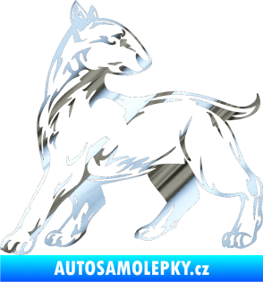 Samolepka Pes 011 levá chrom fólie stříbrná zrcadlová