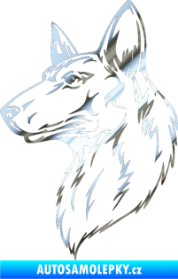 Samolepka Pes 019 levá chrom fólie stříbrná zrcadlová