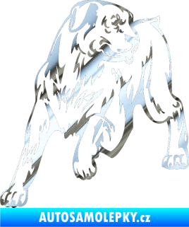 Samolepka Pes 020 levá chrom fólie stříbrná zrcadlová