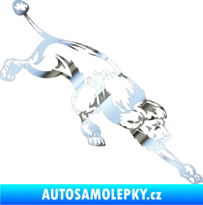 Samolepka Pes 022 pravá Pudl chrom fólie stříbrná zrcadlová