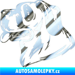 Samolepka Pes 046 levá chrom fólie stříbrná zrcadlová