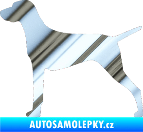 Samolepka Pes 052 levá Ohař chrom fólie stříbrná zrcadlová