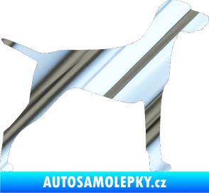 Samolepka Pes 052 pravá Ohař chrom fólie stříbrná zrcadlová