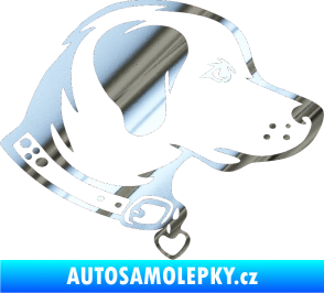 Samolepka Pes 058 pravá chrom fólie stříbrná zrcadlová