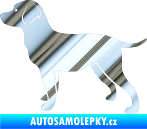 Samolepka Pes 062 levá Labrador chrom fólie stříbrná zrcadlová