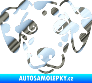 Samolepka Pes 064 Dalmatin chrom fólie stříbrná zrcadlová