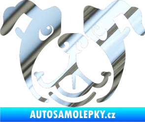 Samolepka Pes 069 Buldoček chrom fólie stříbrná zrcadlová