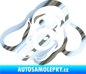 Samolepka Pes 078 levá chrom fólie stříbrná zrcadlová