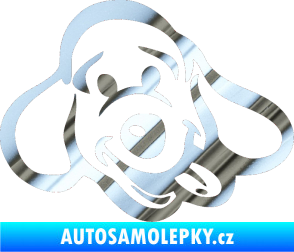 Samolepka Pes 078 pravá chrom fólie stříbrná zrcadlová
