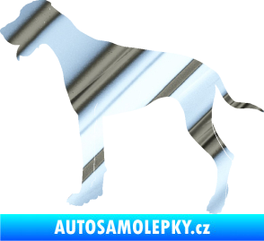Samolepka Pes 086 levá Doga chrom fólie stříbrná zrcadlová