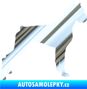 Samolepka Pes 087 pravá Boxer chrom fólie stříbrná zrcadlová