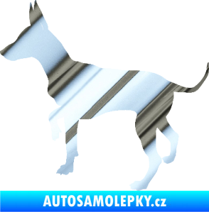 Samolepka Pes 093 levá Pražský krysařík chrom fólie stříbrná zrcadlová
