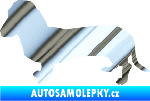 Samolepka Pes 094 levá Baset chrom fólie stříbrná zrcadlová