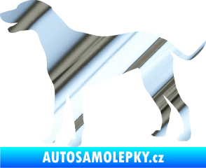 Samolepka Pes 095 levá Dalmatin chrom fólie stříbrná zrcadlová