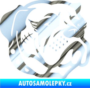 Samolepka Pes 097 pravá Buldok chrom fólie stříbrná zrcadlová