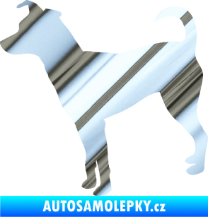 Samolepka Pes 100 levá Pražský krysařík chrom fólie stříbrná zrcadlová
