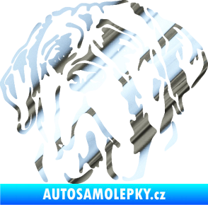 Samolepka Pes 125 levá anglický mastif chrom fólie stříbrná zrcadlová