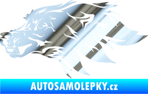 Samolepka Pes 127 levá hlava chrom fólie stříbrná zrcadlová
