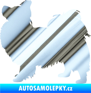 Samolepka Pes 149 levá papillon chrom fólie stříbrná zrcadlová