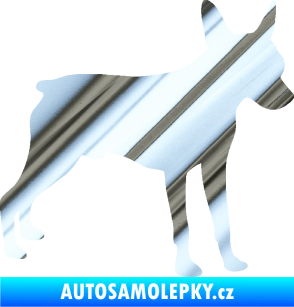 Samolepka Pes 178 pravá pražský krysařík chrom fólie stříbrná zrcadlová