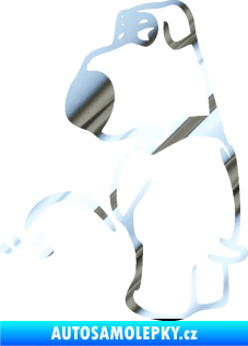 Samolepka Pes čůrá 002 levá chrom fólie stříbrná zrcadlová