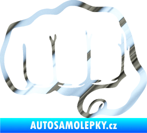 Samolepka Pěst 002 levá chrom fólie stříbrná zrcadlová