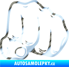 Samolepka Pěst 003 pravá chrom fólie stříbrná zrcadlová