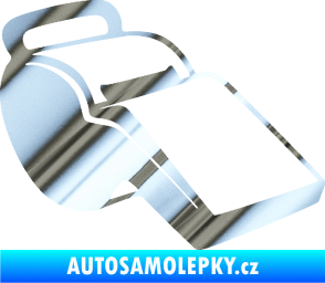 Samolepka Píšťalka 001 pravá chrom fólie stříbrná zrcadlová