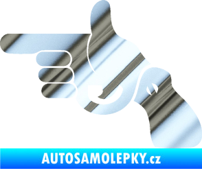 Samolepka Pistole 002 levá han gun chrom fólie stříbrná zrcadlová