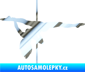 Samolepka Pole dance 002 levá tanec na tyči chrom fólie stříbrná zrcadlová
