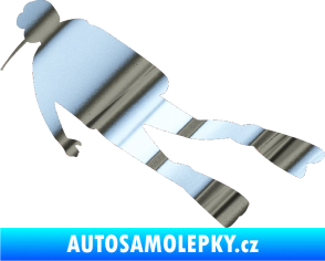 Samolepka Potápěč 006 levá chrom fólie stříbrná zrcadlová