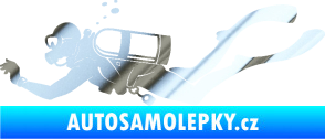Samolepka Potápěč 011 levá chrom fólie stříbrná zrcadlová