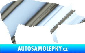 Samolepka Prase 002 pravá chrom fólie stříbrná zrcadlová