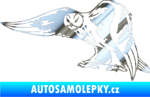 Samolepka Predators 094 levá sova chrom fólie stříbrná zrcadlová