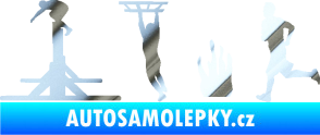 Samolepka Překážkové závody 001 levá OCR chrom fólie stříbrná zrcadlová
