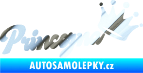 Samolepka Princezna s korunkou 001 nápis chrom fólie stříbrná zrcadlová