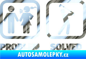 Samolepka Problem? Solved 010 na golf chrom fólie stříbrná zrcadlová