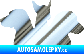Samolepka Psi 001 pravá skupinka chrom fólie stříbrná zrcadlová