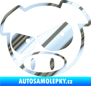 Samolepka Rally pig 002 levá chrom fólie stříbrná zrcadlová