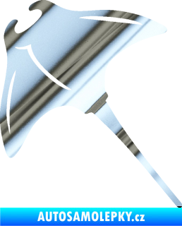 Samolepka Rejnok 004  levá manta chrom fólie stříbrná zrcadlová