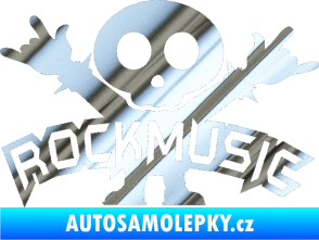 Samolepka Rock music fanda chrom fólie stříbrná zrcadlová