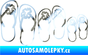 Samolepka Rodina v autě botičky 002 chrom fólie stříbrná zrcadlová