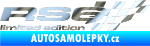 Samolepka RS6 limited edition pravá chrom fólie stříbrná zrcadlová