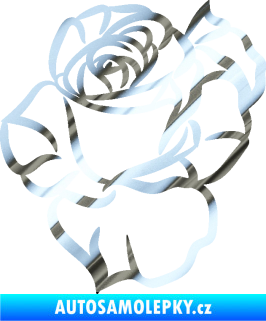 Samolepka Růže 006 levá chrom fólie stříbrná zrcadlová