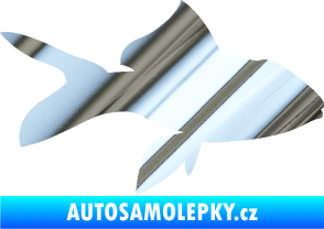 Samolepka Ryba 002 pravá chrom fólie stříbrná zrcadlová