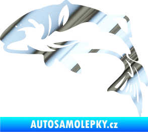 Samolepka Ryba 010 levá chrom fólie stříbrná zrcadlová